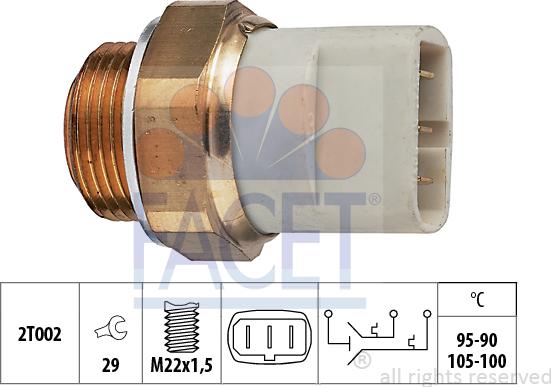 FACET 7.5697 - Termoslēdzis, Radiatora ventilators www.autospares.lv