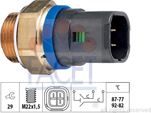 FACET 7.5647 - Termoslēdzis, Radiatora ventilators www.autospares.lv