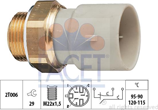 FACET 7.5655 - Termoslēdzis, Radiatora ventilators www.autospares.lv