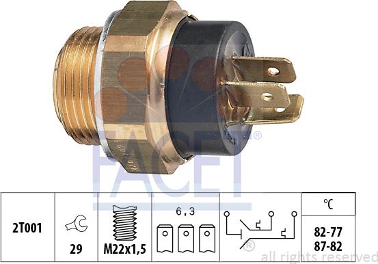 FACET 7.5604 - Temperature Switch, radiator / air conditioner fan www.autospares.lv