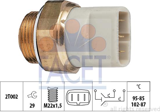 FACET 7.5605 - Termoslēdzis, Radiatora ventilators www.autospares.lv