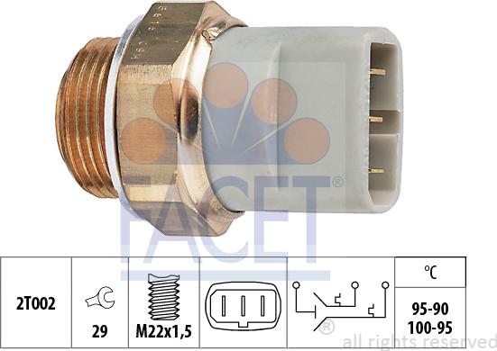 FACET 7.5616 - Temperature Switch, radiator / air conditioner fan www.autospares.lv