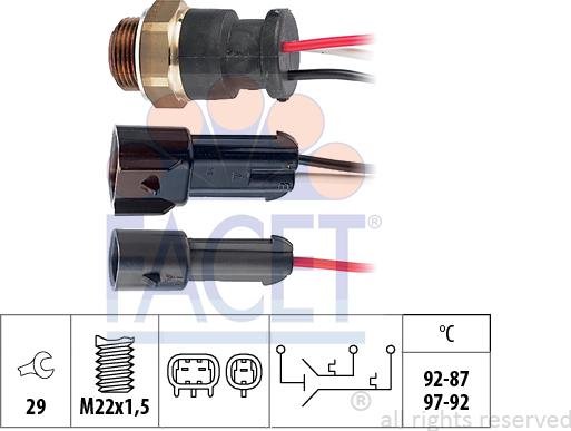 FACET 7.5610 - Temperature Switch, radiator / air conditioner fan www.autospares.lv