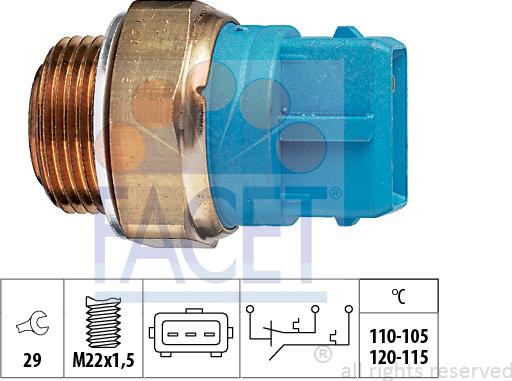 FACET 7.5680 - Termoslēdzis, Radiatora ventilators www.autospares.lv