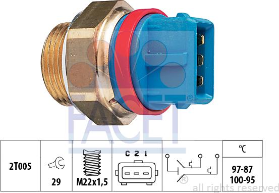 FACET 7.5631 - Termoslēdzis, Radiatora ventilators www.autospares.lv