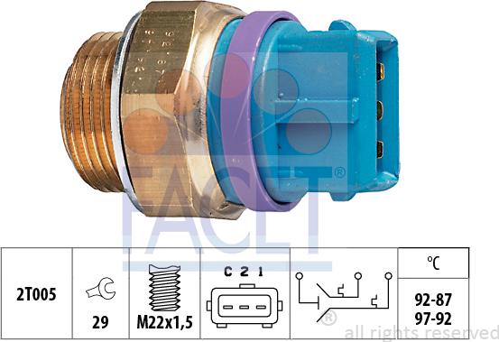 FACET 7.5629 - Termoslēdzis, Radiatora ventilators www.autospares.lv