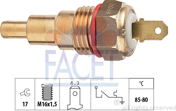 FACET 7.5068 - Termoslēdzis, Radiatora ventilators www.autospares.lv