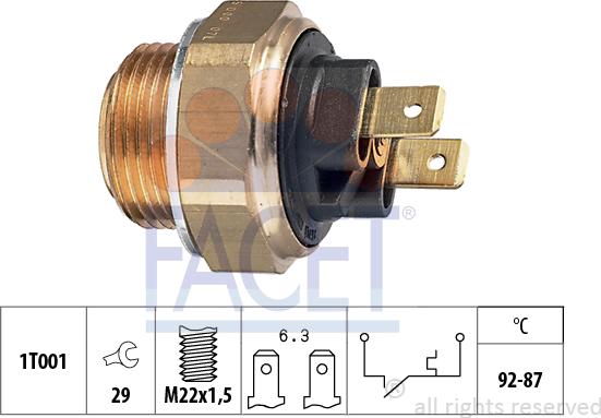 FACET 7.5005 - Temperature Switch, radiator / air conditioner fan www.autospares.lv