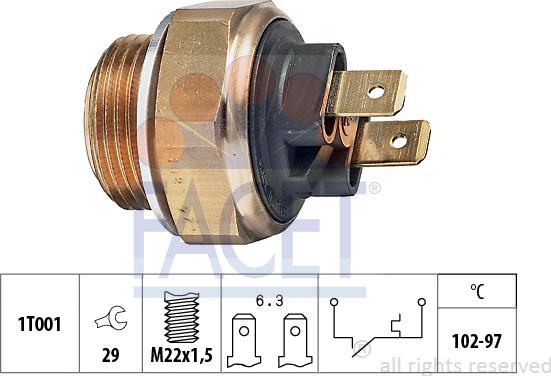 FACET 7.5013 - Termoslēdzis, Radiatora ventilators www.autospares.lv