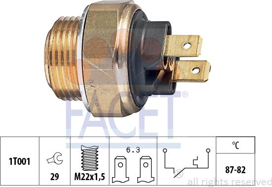 FACET 7.5017 - Termoslēdzis, Radiatora ventilators www.autospares.lv