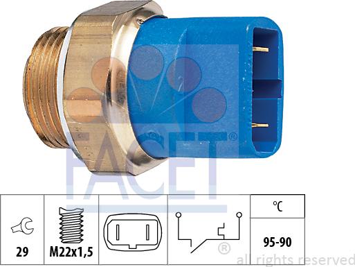 FACET 7.5032 - Termoslēdzis, Radiatora ventilators www.autospares.lv