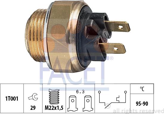 FACET 7.5020 - Temperature Switch, radiator / air conditioner fan www.autospares.lv