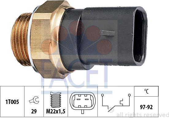 FACET 7.5103 - Termoslēdzis, Radiatora ventilators www.autospares.lv