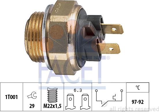 FACET 7.5111 - Temperature Switch, radiator / air conditioner fan www.autospares.lv