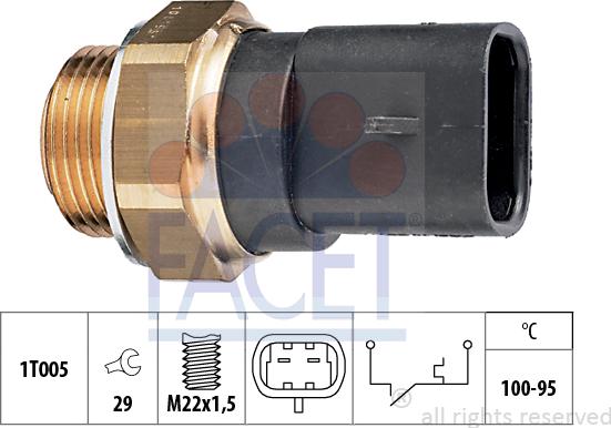 FACET 7.5117 - Termoslēdzis, Radiatora ventilators www.autospares.lv