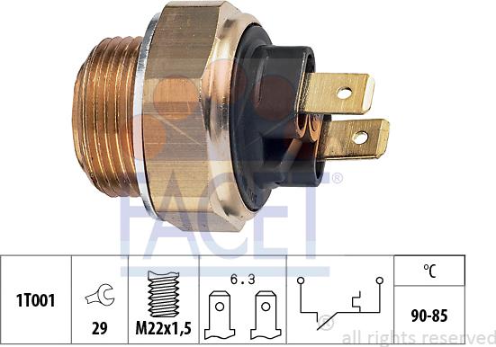 FACET 7.5134 - Termoslēdzis, Radiatora ventilators www.autospares.lv