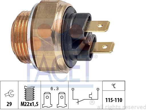 FACET 7.5135 - Termoslēdzis, Radiatora ventilators www.autospares.lv