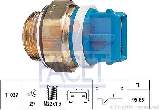 FACET 7.5122 - Termoslēdzis, Radiatora ventilators www.autospares.lv