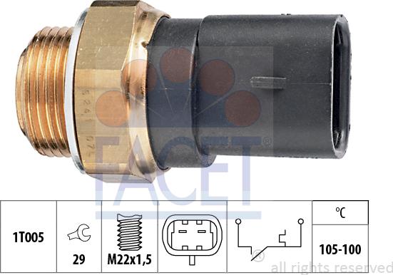 FACET 7.5241 - Termoslēdzis, Radiatora ventilators www.autospares.lv