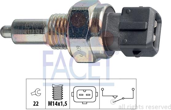 FACET 7.6099 - Slēdzis, Atpakaļgaitas signāla lukturis www.autospares.lv