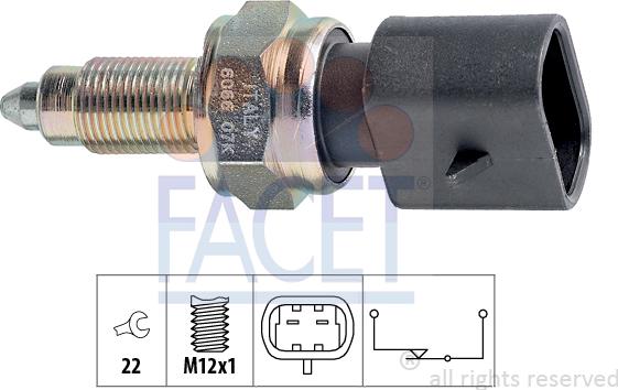 FACET 7.6066 - Slēdzis, Atpakaļgaitas signāla lukturis www.autospares.lv