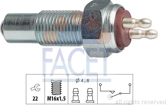 FACET 7.6006 - Slēdzis, Atpakaļgaitas signāla lukturis www.autospares.lv