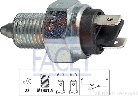 FACET 7.6001 - Slēdzis, Atpakaļgaitas signāla lukturis www.autospares.lv