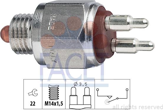 FACET 7.6036 - Slēdzis, Atpakaļgaitas signāla lukturis www.autospares.lv