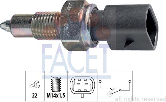 FACET 7.6038 - Slēdzis, Atpakaļgaitas signāla lukturis www.autospares.lv