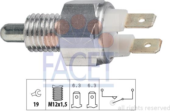 FACET 7.6029 - Slēdzis, Atpakaļgaitas signāla lukturis www.autospares.lv