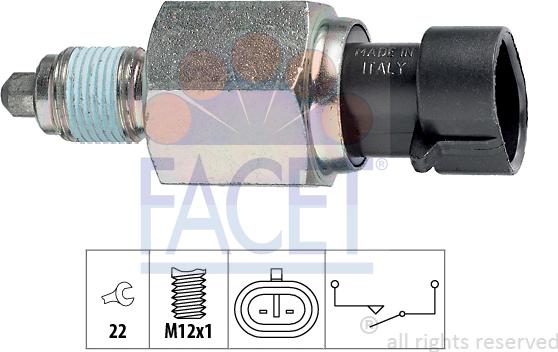 FACET 7.6196 - Slēdzis, Atpakaļgaitas signāla lukturis www.autospares.lv