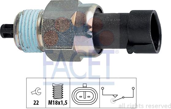 FACET 7.6142 - Slēdzis, Atpakaļgaitas signāla lukturis www.autospares.lv