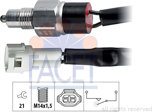 FACET 7.6119 - Slēdzis, Atpakaļgaitas signāla lukturis www.autospares.lv