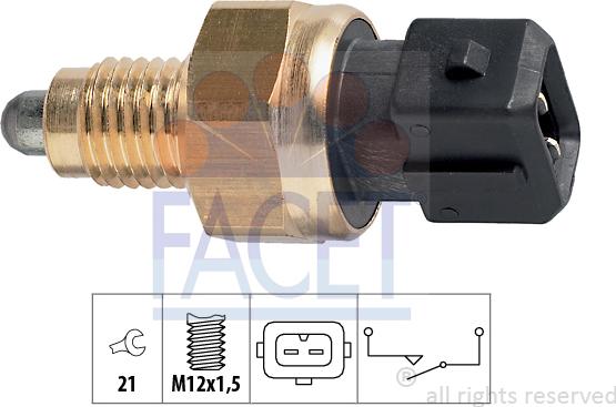 FACET 7.6131 - Slēdzis, Atpakaļgaitas signāla lukturis www.autospares.lv