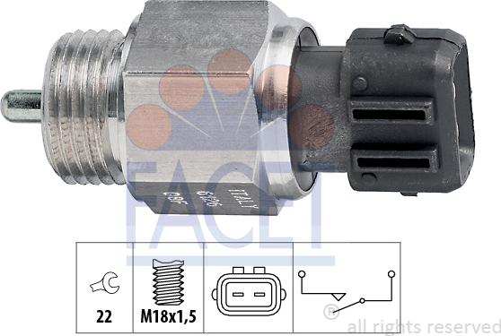 FACET 7.6126 - Slēdzis, Atpakaļgaitas signāla lukturis www.autospares.lv