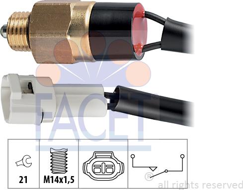 FACET 7.6120 - Slēdzis, Atpakaļgaitas signāla lukturis www.autospares.lv