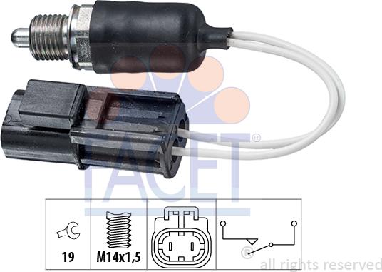 FACET 7.6314 - Slēdzis, Atpakaļgaitas signāla lukturis www.autospares.lv