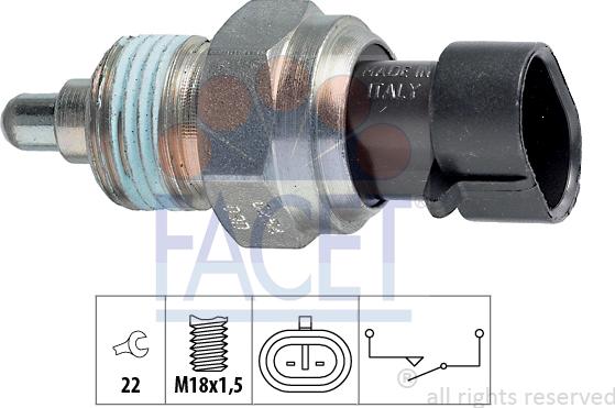 FACET 7.6254 - Slēdzis, Atpakaļgaitas signāla lukturis www.autospares.lv