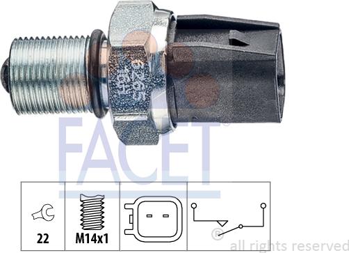 FACET 7.6265 - Slēdzis, Atpakaļgaitas signāla lukturis www.autospares.lv