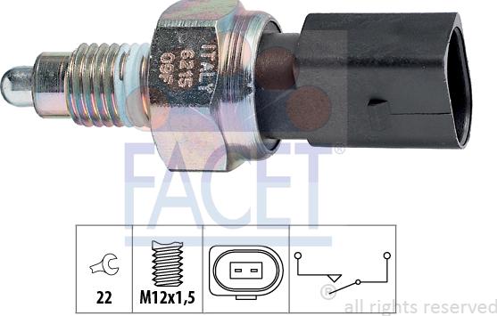 FACET 7.6215 - Slēdzis, Atpakaļgaitas signāla lukturis www.autospares.lv