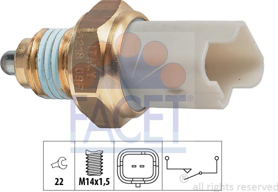 FACET 7.6218 - Slēdzis, Atpakaļgaitas signāla lukturis www.autospares.lv