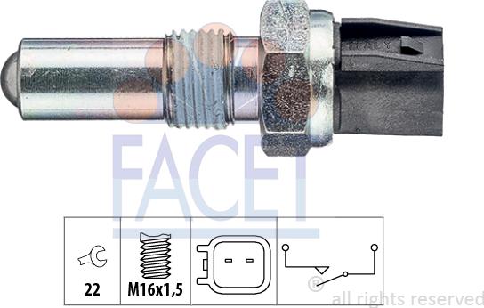 FACET 7.6283 - Slēdzis, Atpakaļgaitas signāla lukturis www.autospares.lv