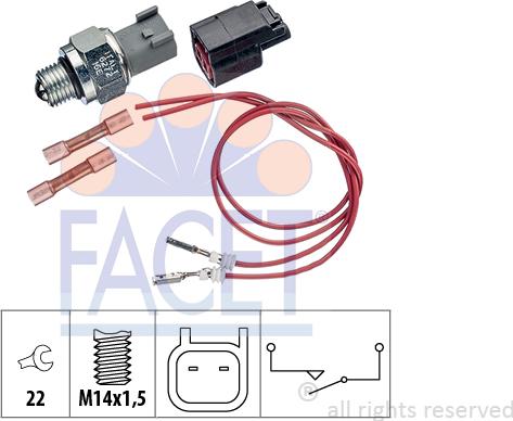 FACET 7.6274K - Slēdzis, Atpakaļgaitas signāla lukturis www.autospares.lv