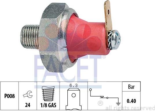 FACET 7.0094 - Devējs, Eļļas spiediens autospares.lv