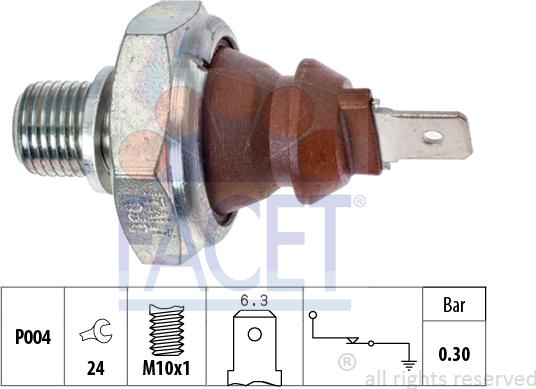 FACET 7.0008 - Sender Unit, oil pressure www.autospares.lv