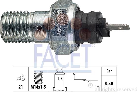 FACET 7.0003 - Devējs, Eļļas spiediens www.autospares.lv