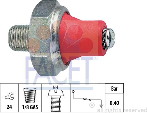 FACET 7.0014 - Devējs, Eļļas spiediens www.autospares.lv