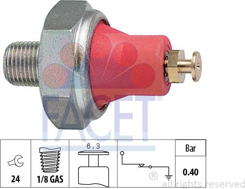 FACET 7.0016 - Devējs, Eļļas spiediens autospares.lv