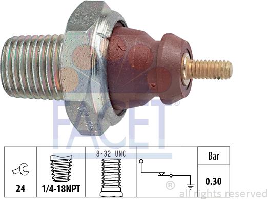 FACET 7.0011 - Devējs, Eļļas spiediens www.autospares.lv