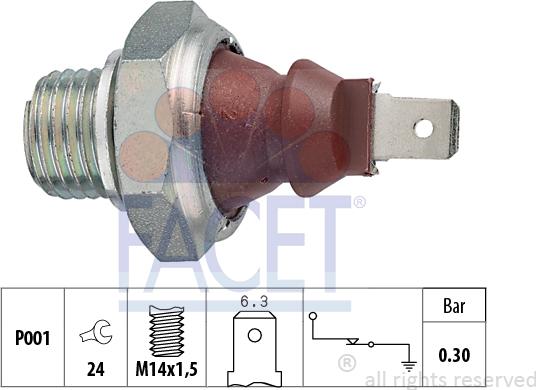 FACET 7.0023 - Devējs, Eļļas spiediens www.autospares.lv